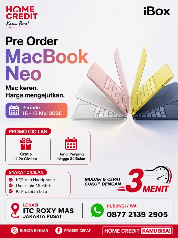 Pre order Macbook Neo cicilan Homecredit