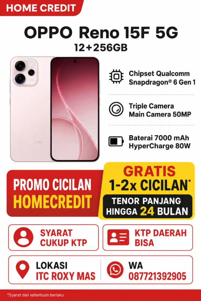 Promo cicilan Oppo Reno 15F