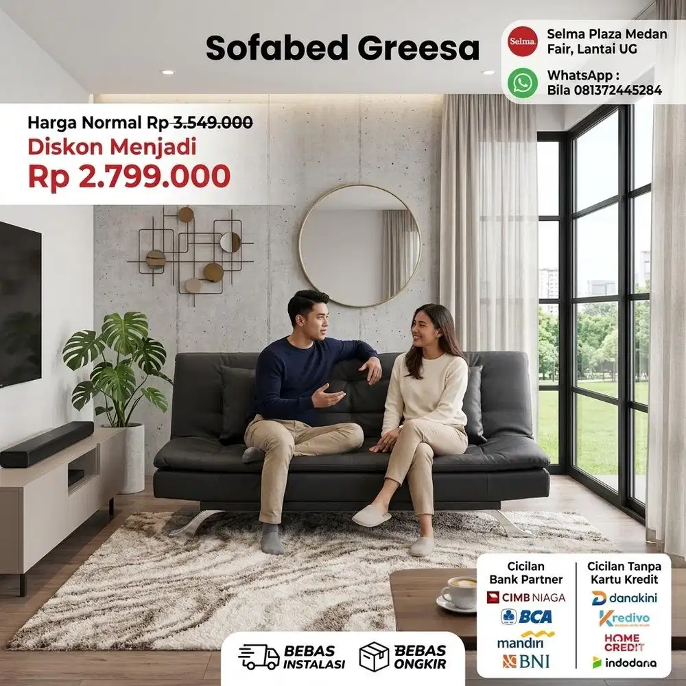 Sofabed Greesa kulit