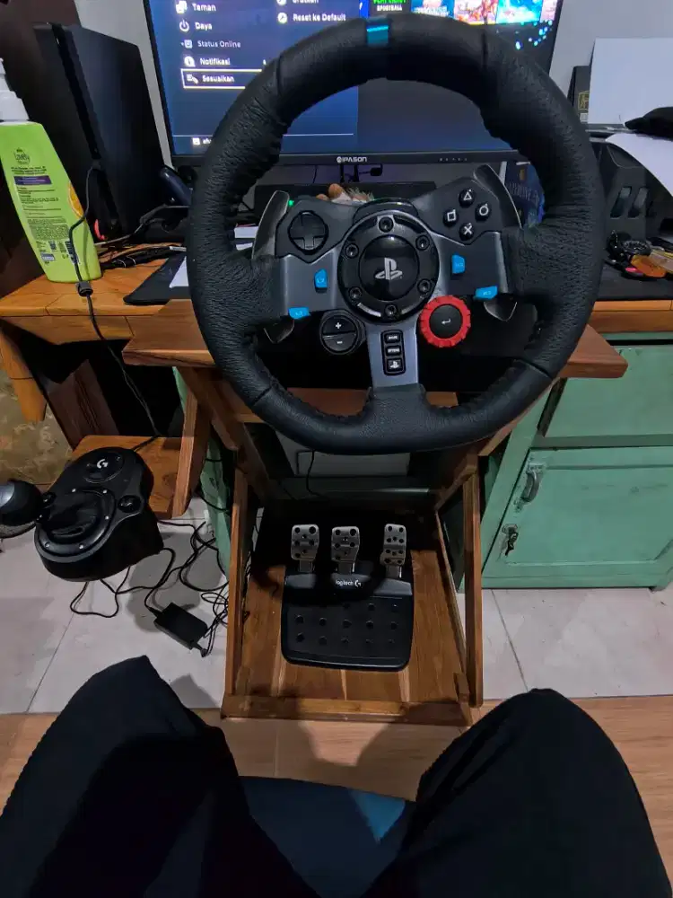 Logitech G29 + shifter & stand kayu