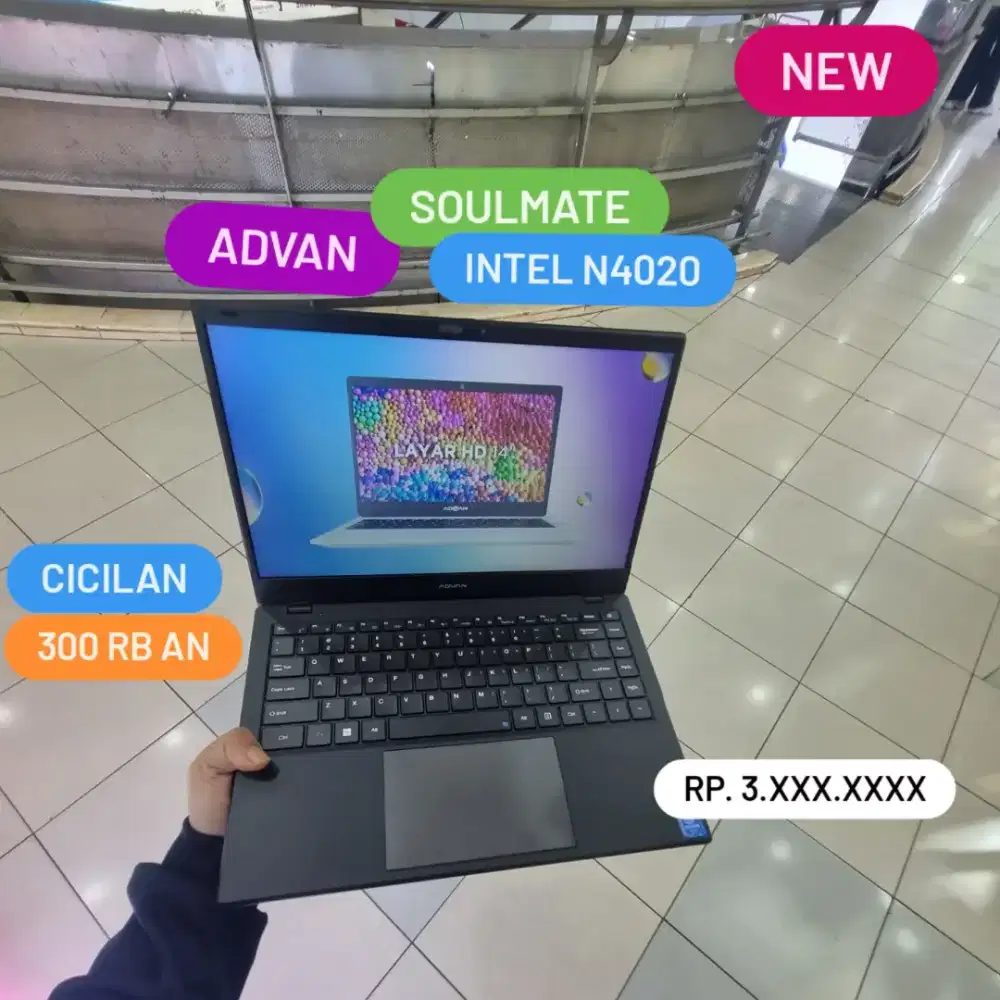 Cash / Kredit Laptop Advan Soulmate N4020 Ram 4 GB SSD 128 GB