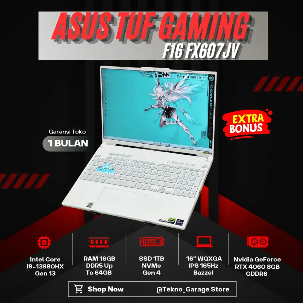 ASUS TUF GAMING F16 FX607JV I9-13980HX RAM 16GB/1TB NVIDIA RTX 4060