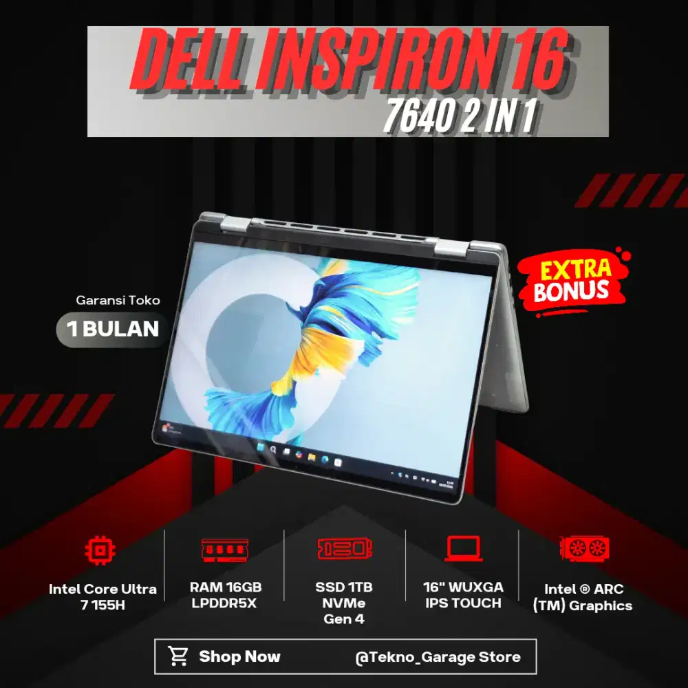 DELL INSPIRON 16 7640 CORE ULTRA 7 155H RAM 16GB/1TB 16in WUXGA IPS