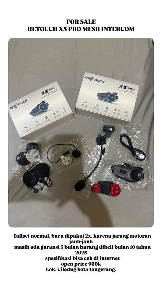 FOR SALE RETOUCH X5 PRO MESH INTERCOM
