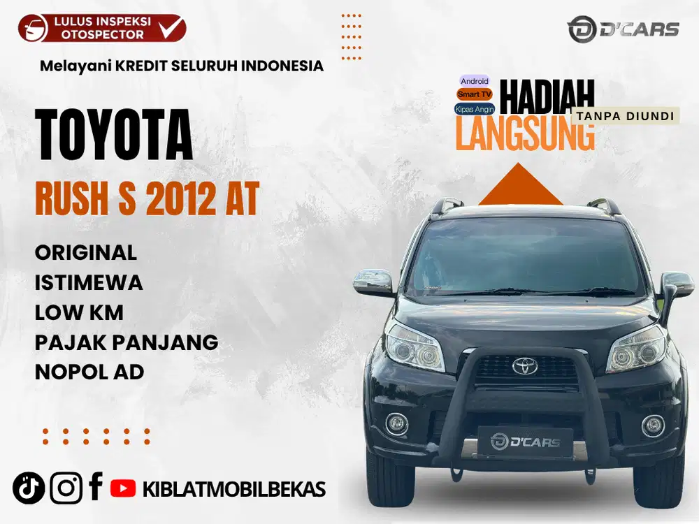 TOYOTA RUSH S AUTOMATIC 2012 LOW KM ORIGINAL NOPOL LOKAL