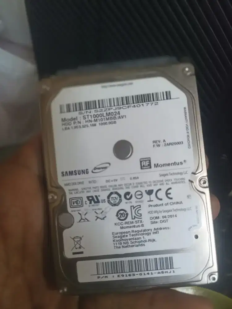 Hardisk laptop satu tera