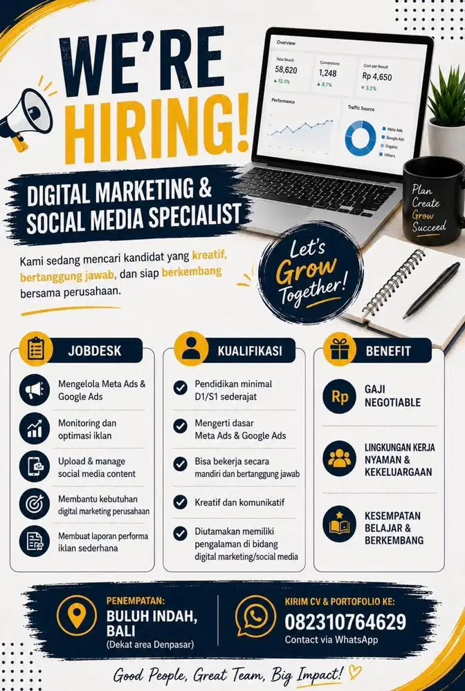 Lowongan Kerja Admin Social Media + Digital Marketing