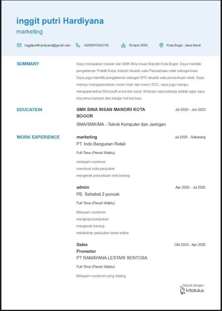 Info Lowongan Pekerjaan
