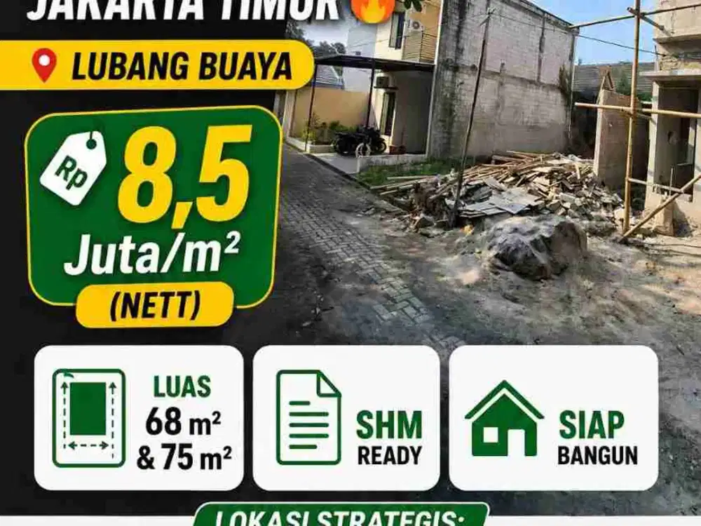 Jual Tanah Kavling Strategis Di Lubang Buaya Jakarta Timur Dekat Akses LRT Taman mini