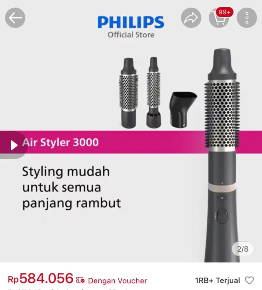 Catokan Curly Philips Airstyler 3000