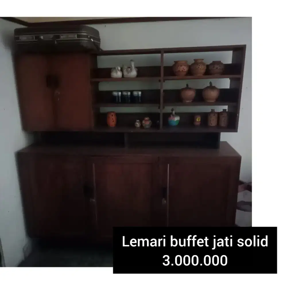 Lemari bufet jati solid
