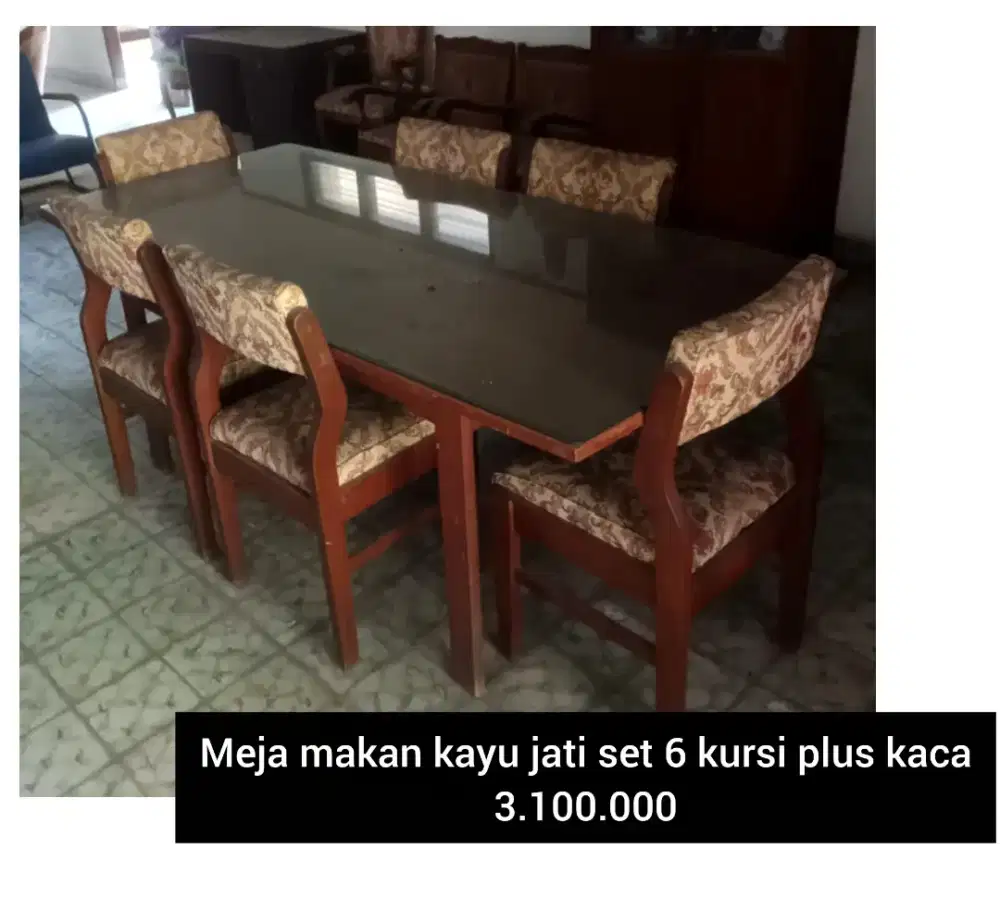 Meja makan 1 set 6 kursi