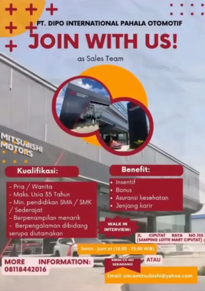 Dibutuh kan salesman dan salesgirl