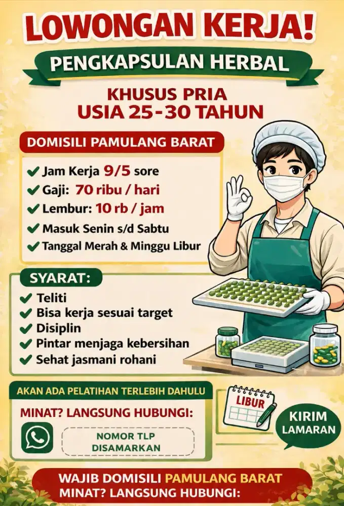 OPERATOR PRODUKSI HERBAL