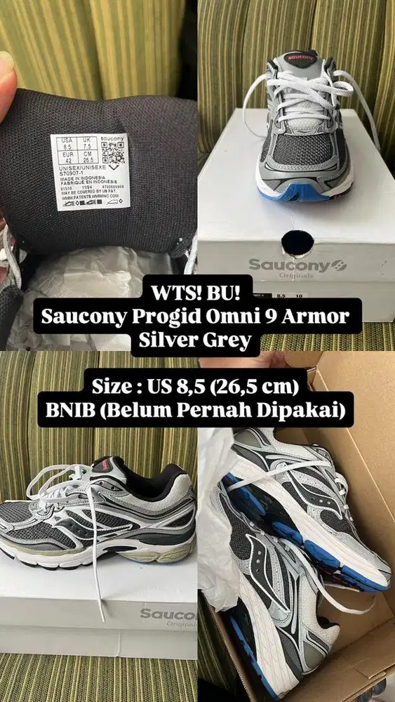 Saucony Progid Omni 9 Armor Silver Grey