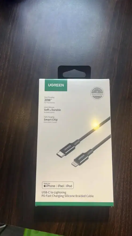 UGREEN CABLE TYPE - C TO LIGHTNING WEAVEN 1M BLACK ( 90493 )