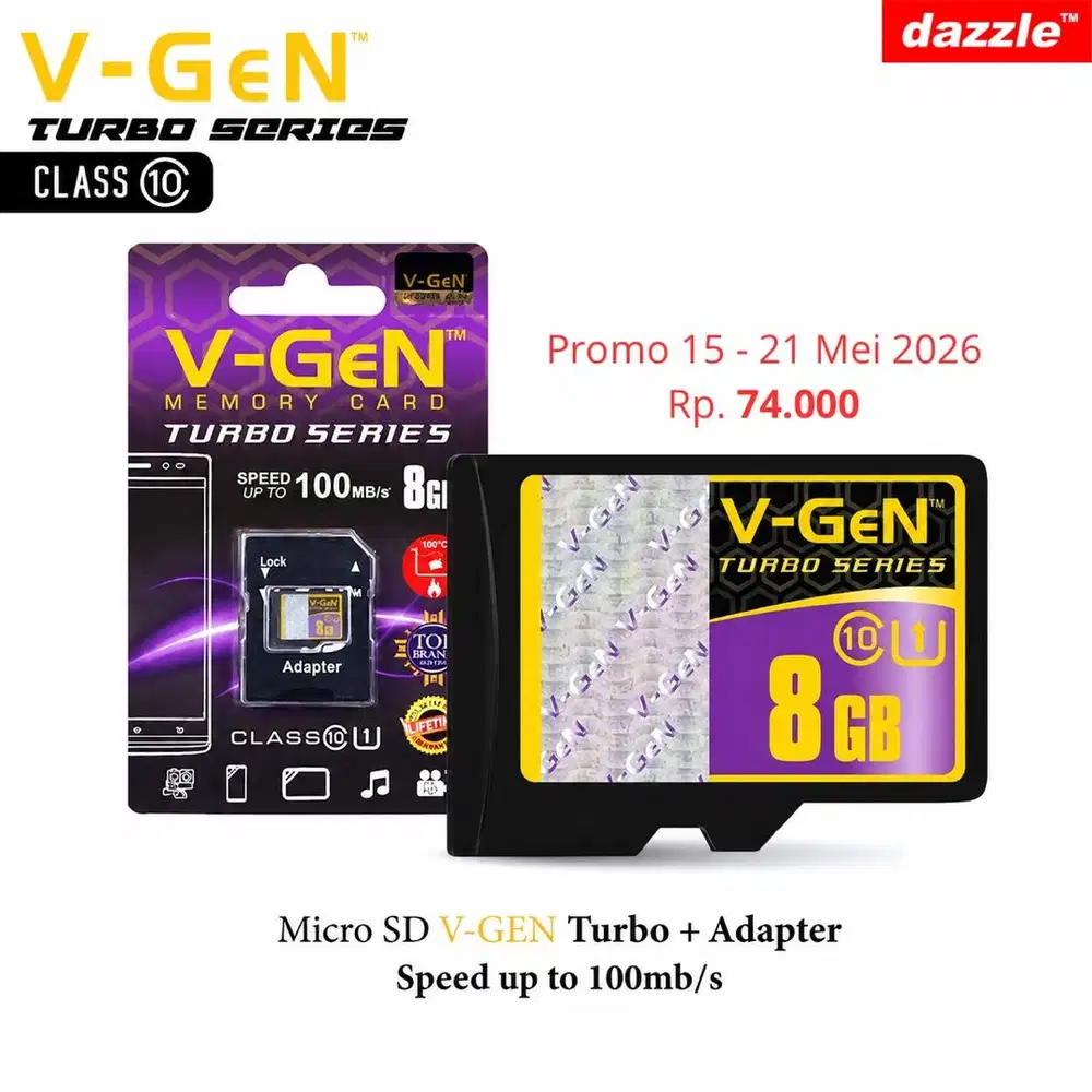 Micro SD Vgen 8gb turbo + adaptor