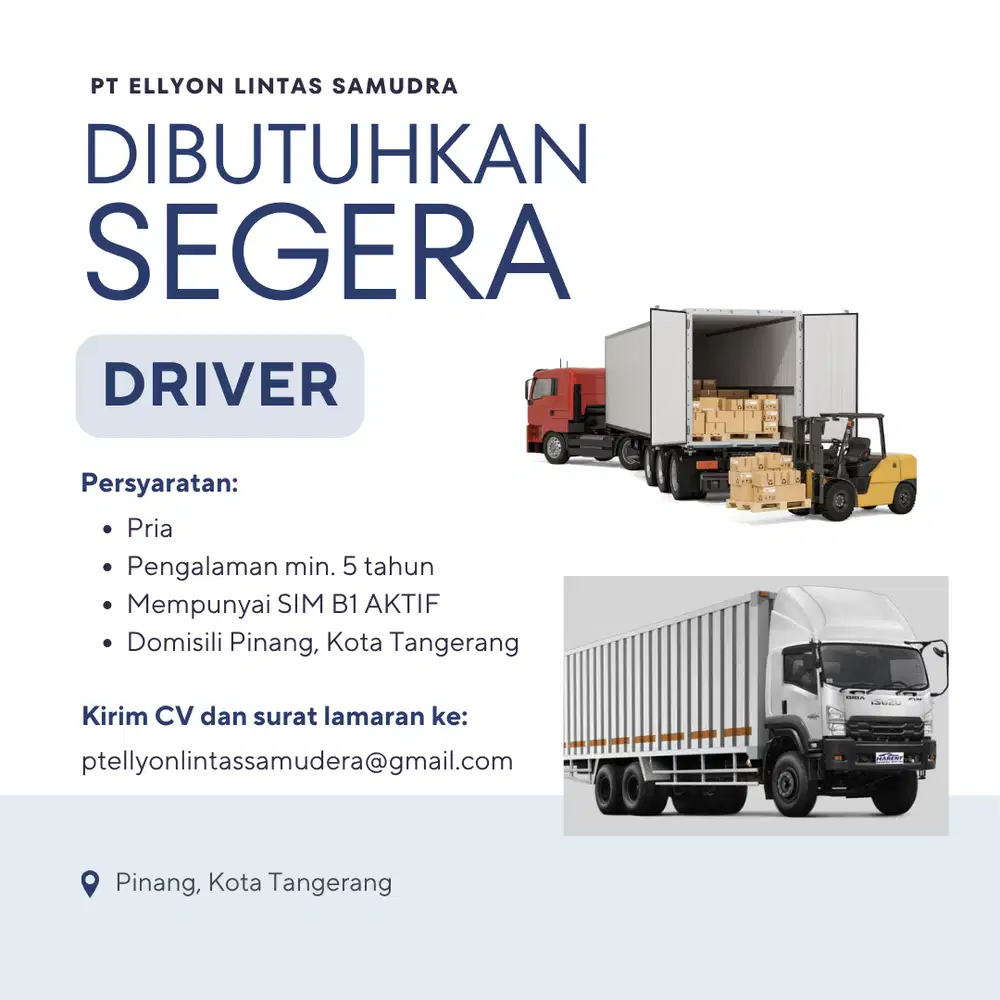 DIBUTUHKAN SEGERA DRIVER