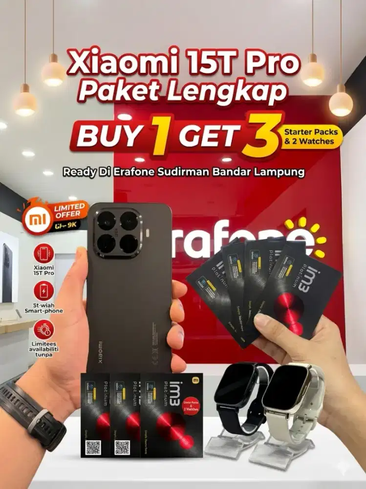 Buy 1 Get 3 Xiaomi 15T Pro Bundling Redmi watch 5Lite+Indosat 600Gb