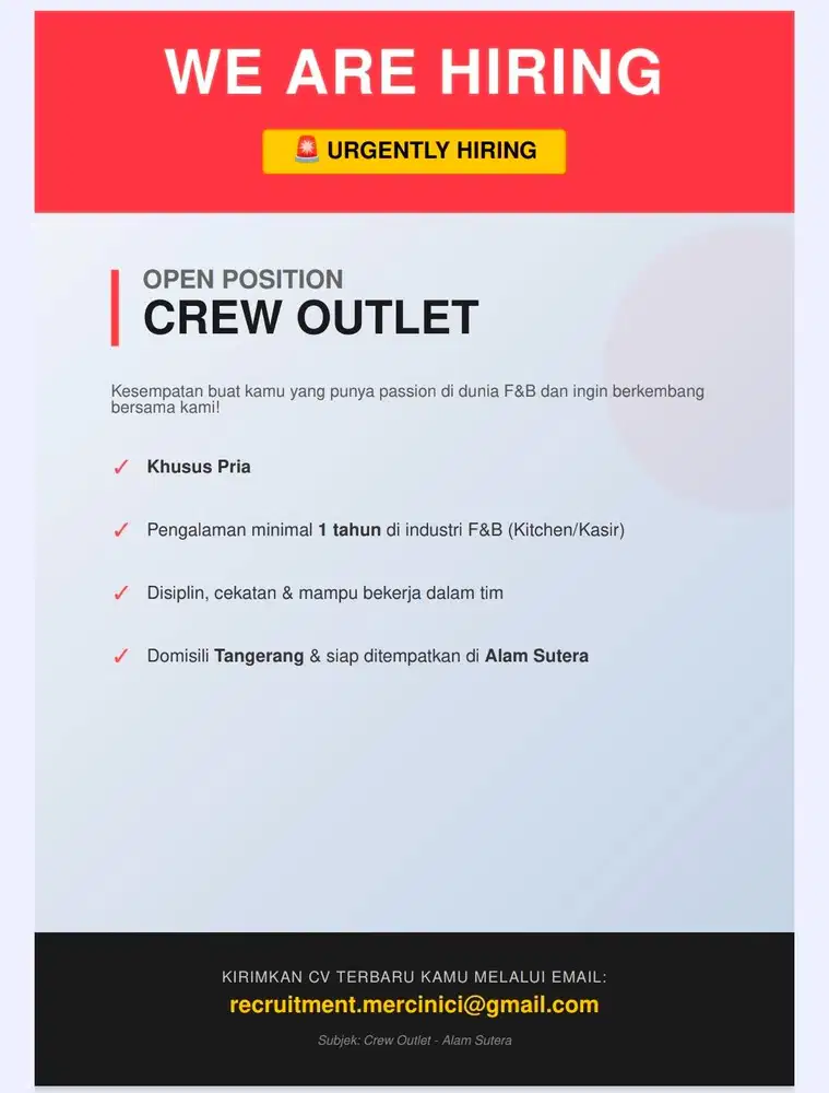 CREW OUTLET - ALAM SUTERA