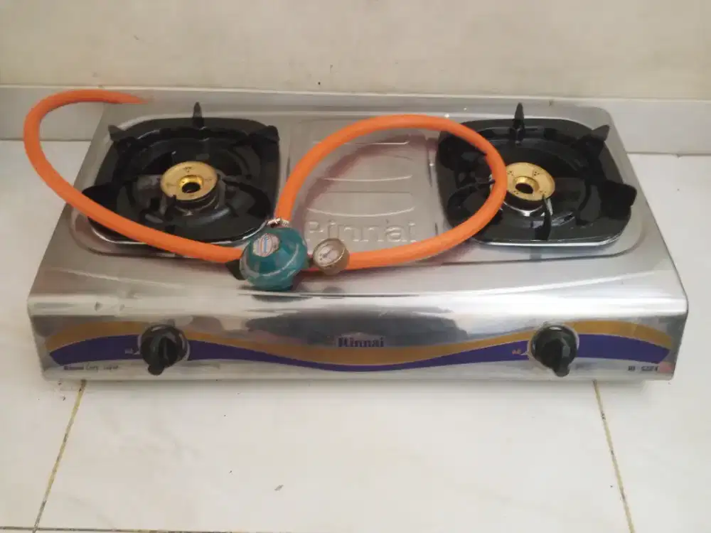 Kompor gas Rinnai 2 tungku + selang regulator