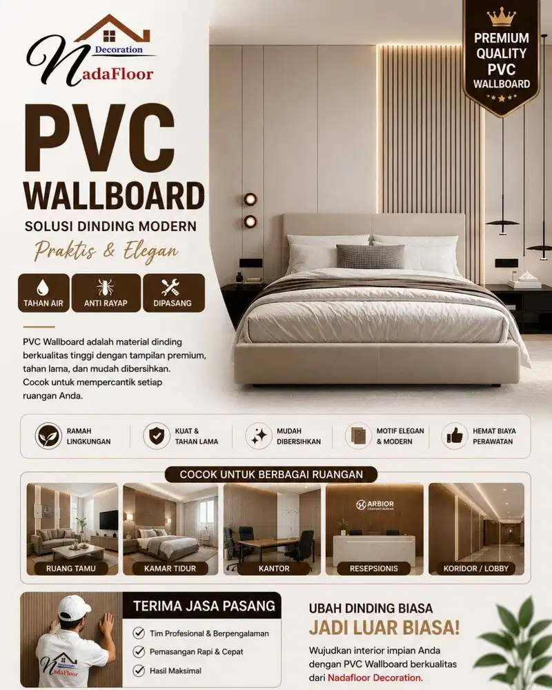 Pvc wallboard dinding 40 cm | wallboard anti rayap harga perlembar