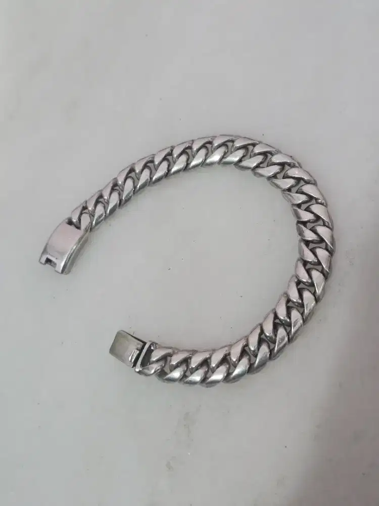 Gelang rantai perak pria premium solid 58 gram silver mengkilap