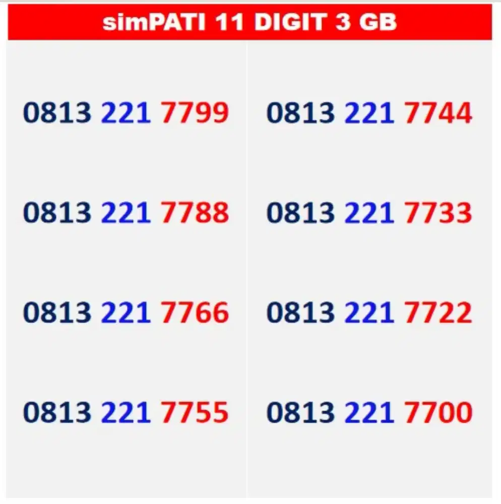 SimPATI 11 digit