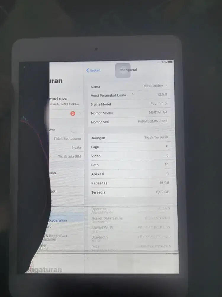 iPad mini 2 minus lcd