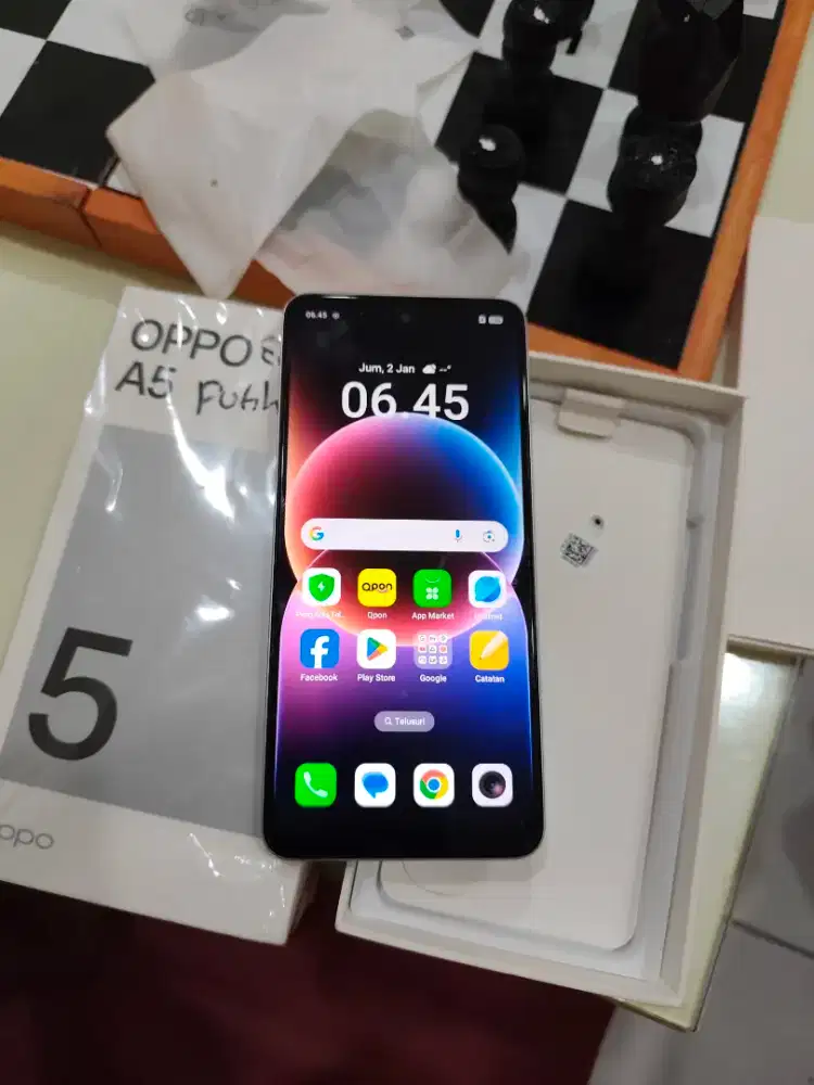 OPPO A5 SILVER WHITE LENGKAP MULUS