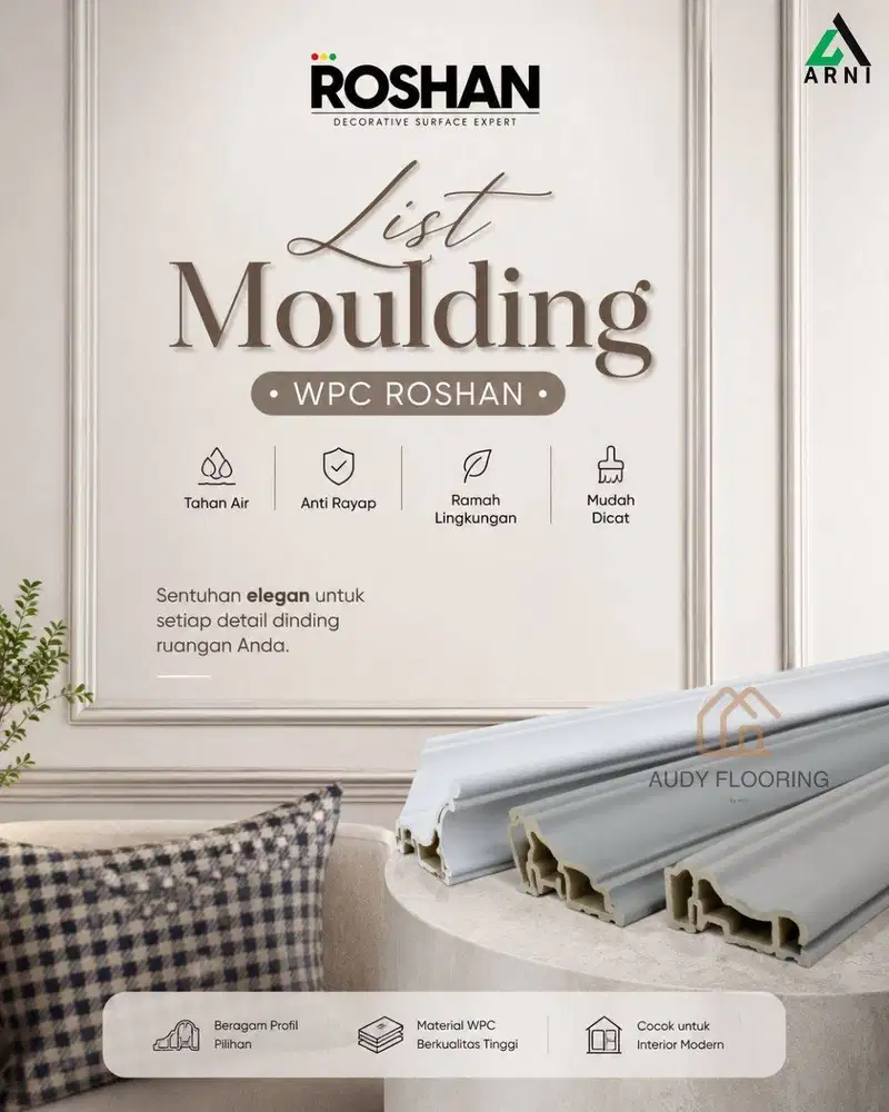 WPC ROSHAN Wall Moulding | Wall Moulding WPC Lis Profil A/B/C