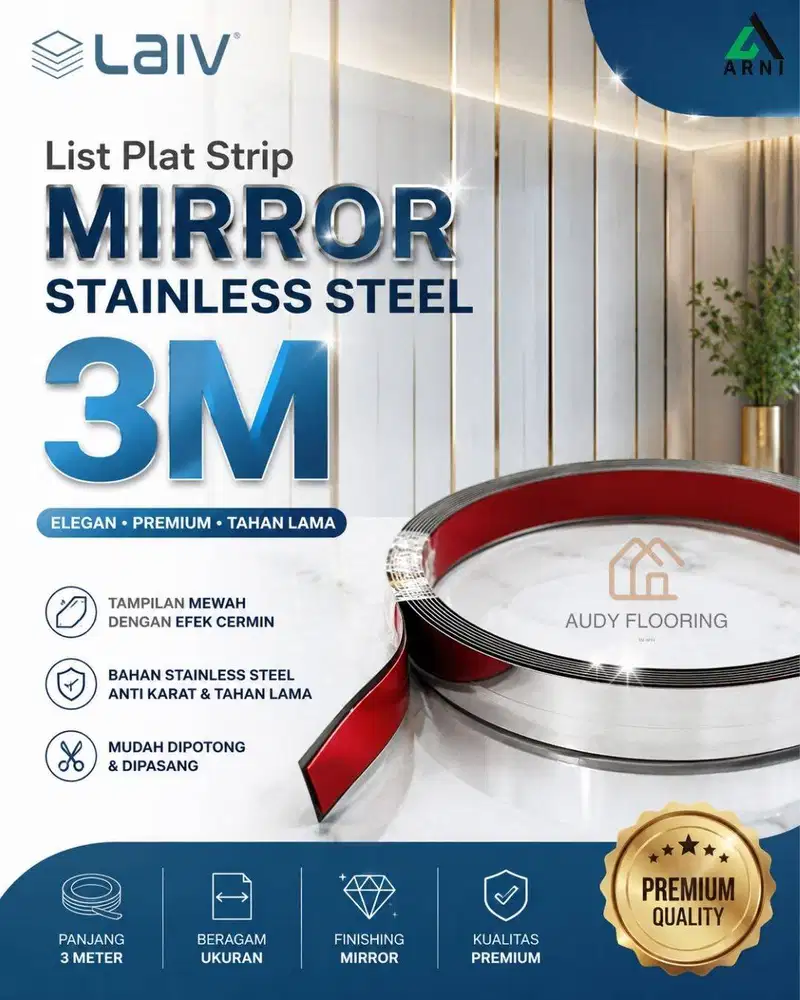 LAIV Decor Line Stainless Steel | List Plat Mirror Laiv | List Plat