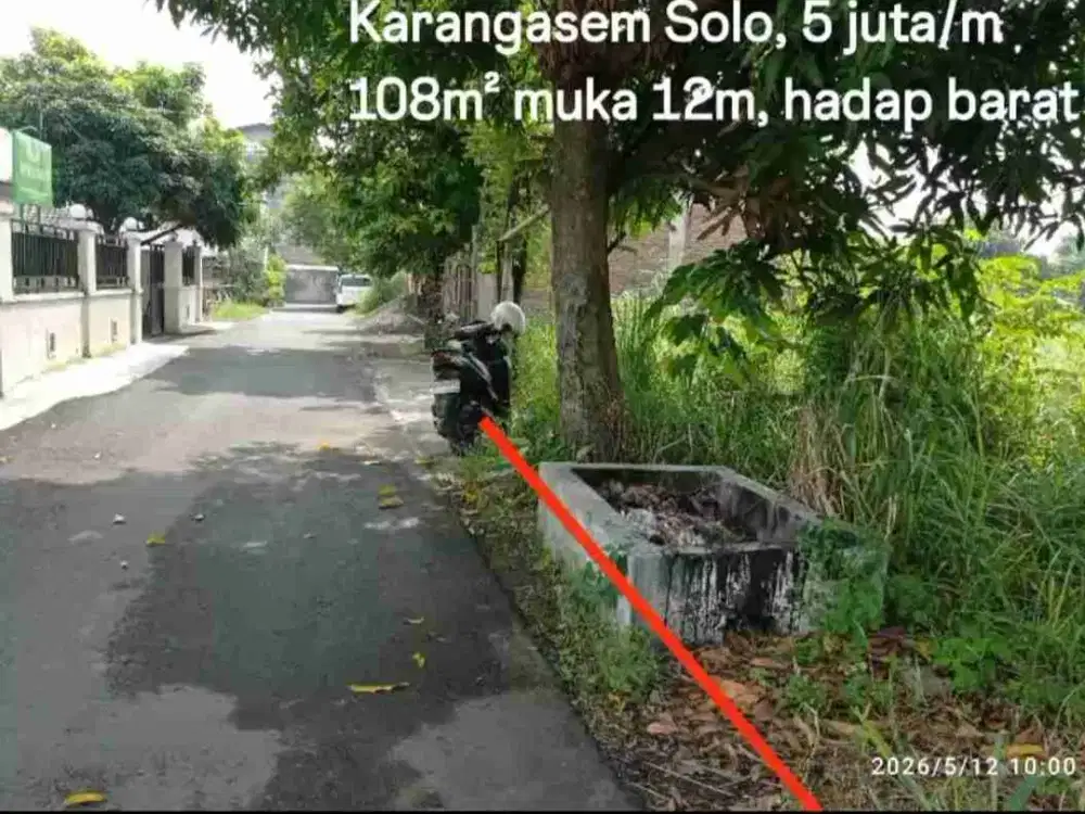 Dijual pekarangan 108m di karangasem solo