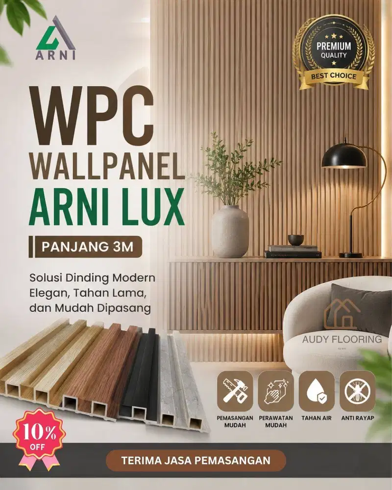 Wallpanel Dinding WPC ARNI LUX 3 meter | Terima Jasa Pasang