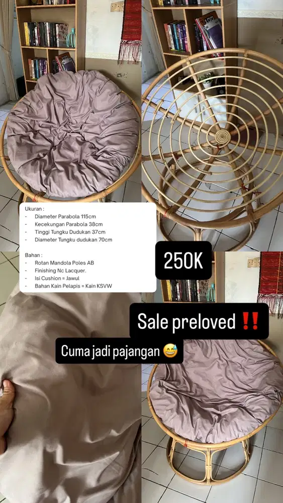 Sofa papasan rotan