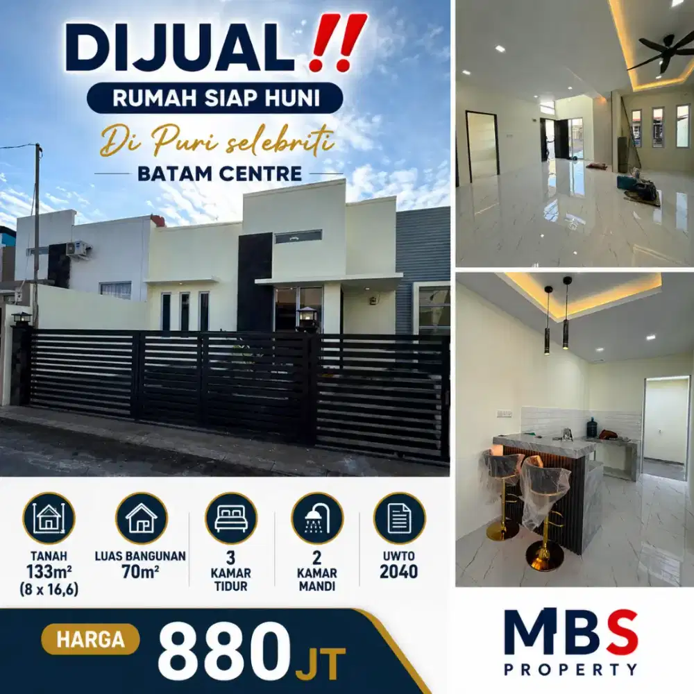 Dijual 

Rumah Siap Huni Di Puri selebriti Batam Centre