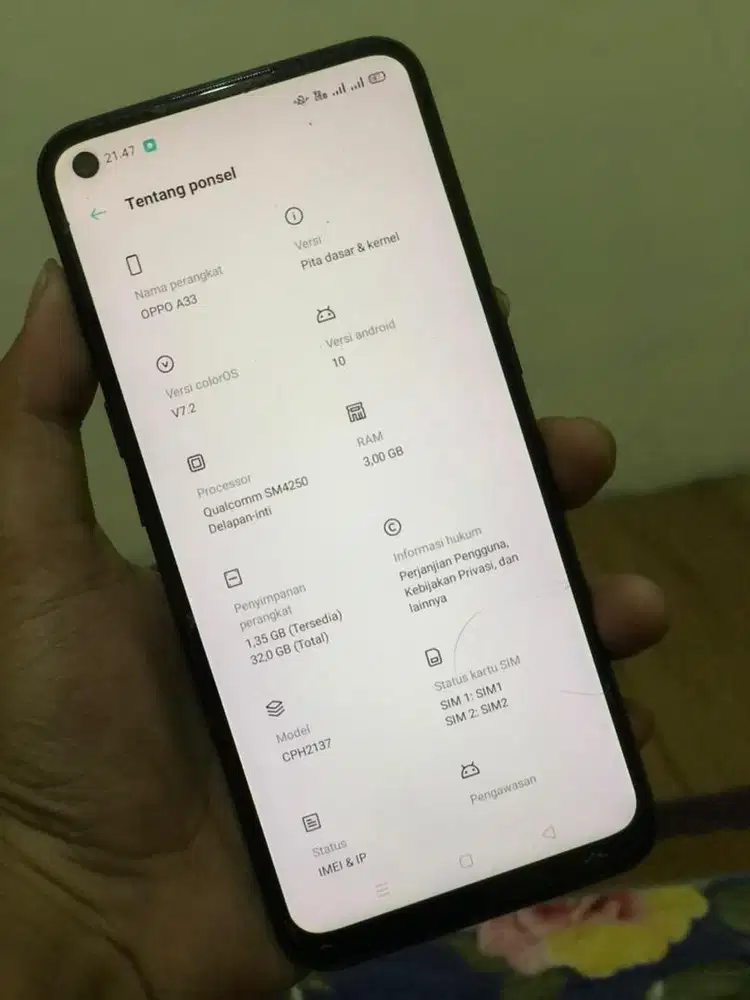 OPPO A33 3/32GB batangan bekas pake udah lama ga di pake