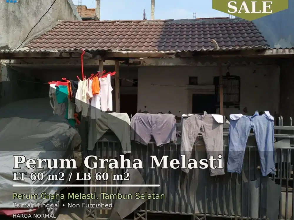 Dijual Rumah Perum Graha Melasti Harga Murah Bebas Banjir Lokasi Bekasi