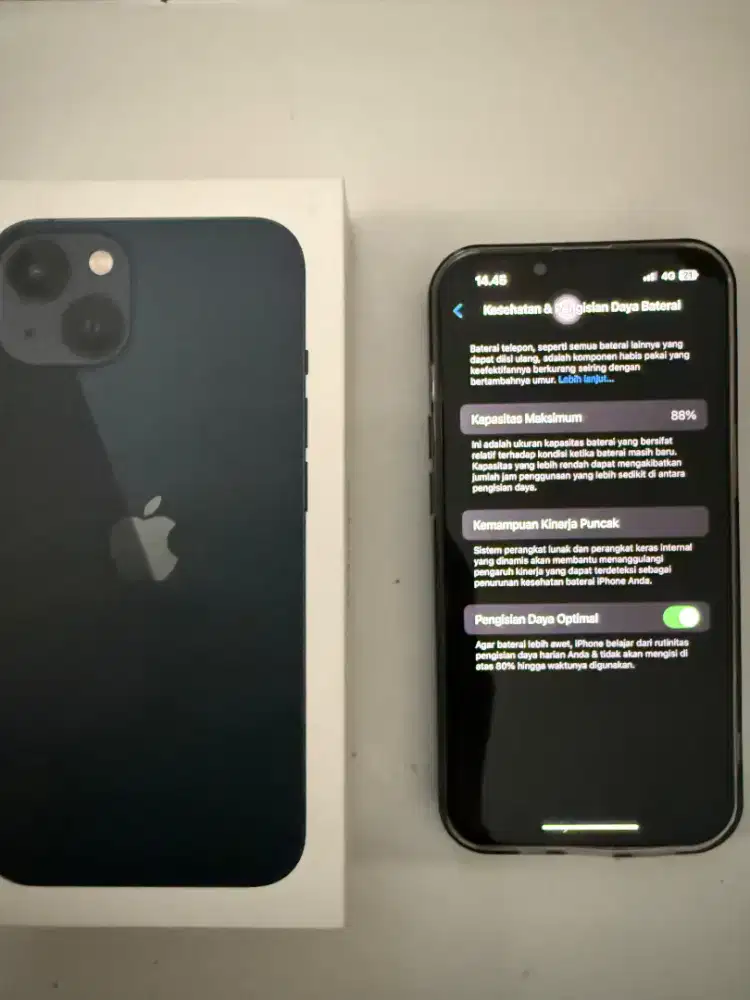 JUAL IPHONE 13 128 GB IBOX MIDNIGHT BH 88%