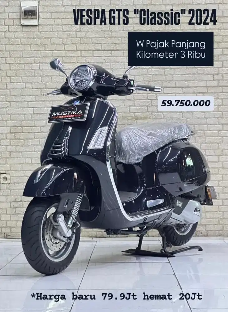 Scooter Premium‼️ Vespa GTS Classic ABS 2024 KM 3rb - Zaki Mustika