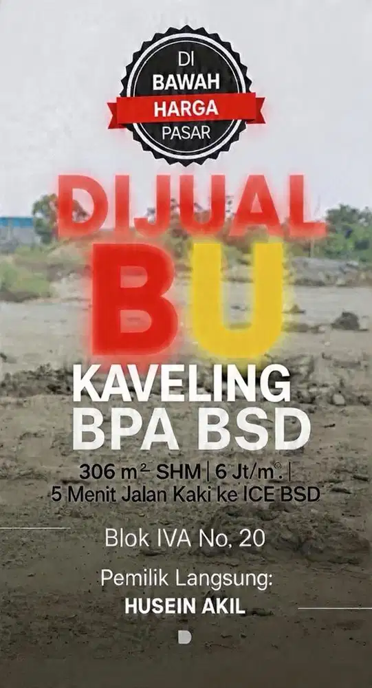 Dijual BU Kaveling BPA BSD