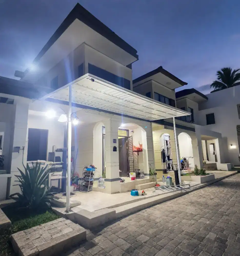 Kanopi/carport besi hollow galvanis atap alderon single