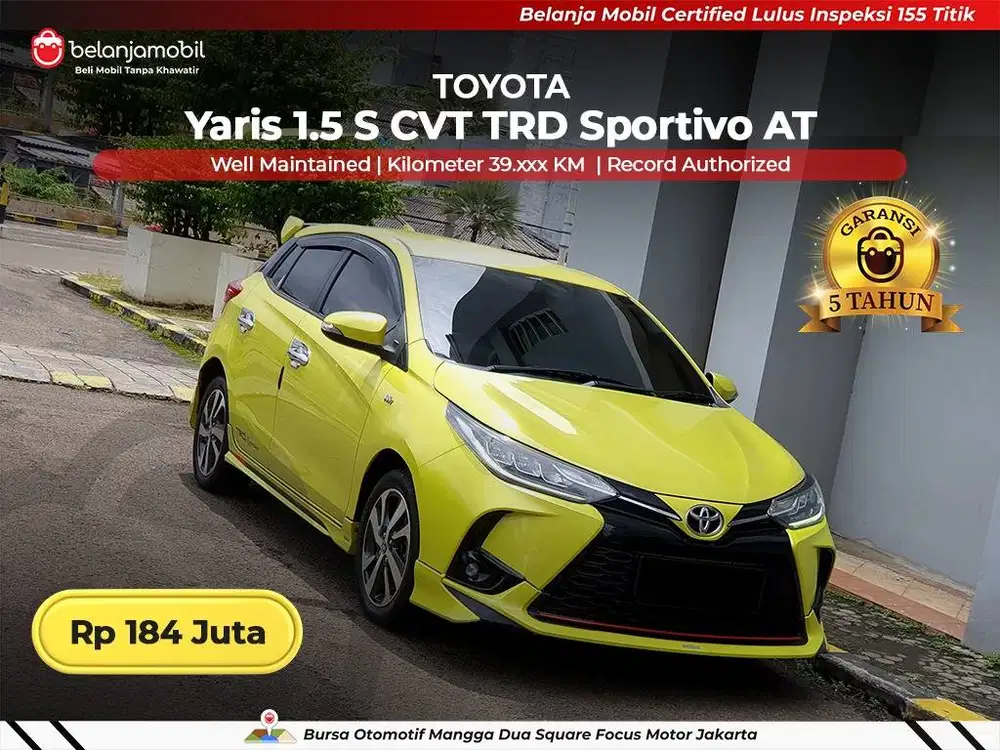 [ GARANSI 5TH ] Toyota Yaris 1.5 S CVT TRD Sportivo AT 2021/2022