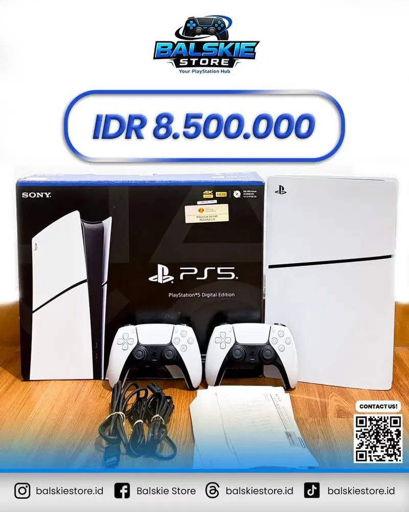 PS5 SLIM DIGITAL 1TB FULL GAME GARANSI RESMI SONY INDONESIA + GSSHOP