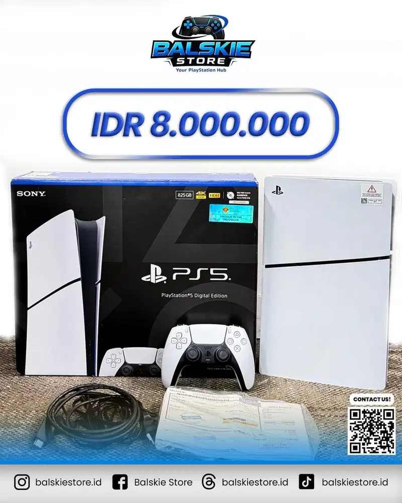 PS5 SLIM DIGITAL SERI TERBARU GARANSI RESMI SONY INDONESIA