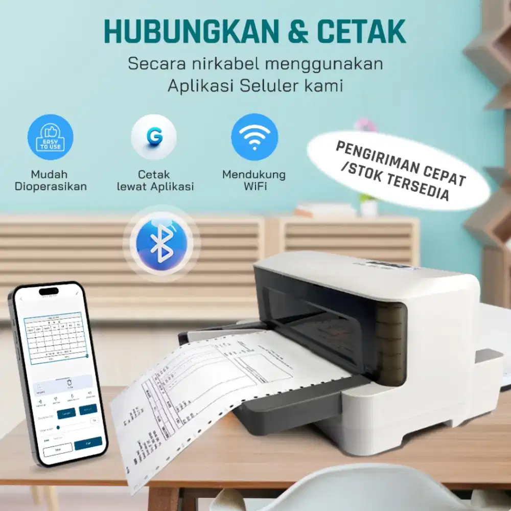 GROZZIIE Printer Dot Matrix | Bluetooth & WiFi | Cepat 150cps
