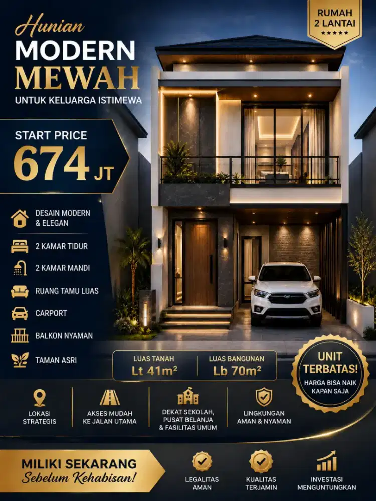 Dijual rumah 2 lantai lokasi ciracas Lt 60m² Lb 80m²