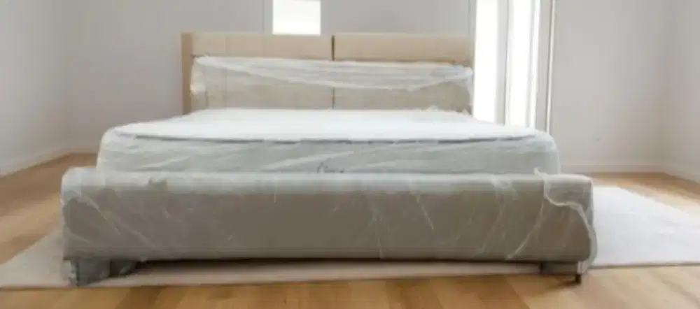 Springbed Serta set bedframe kulit mewah uk 180