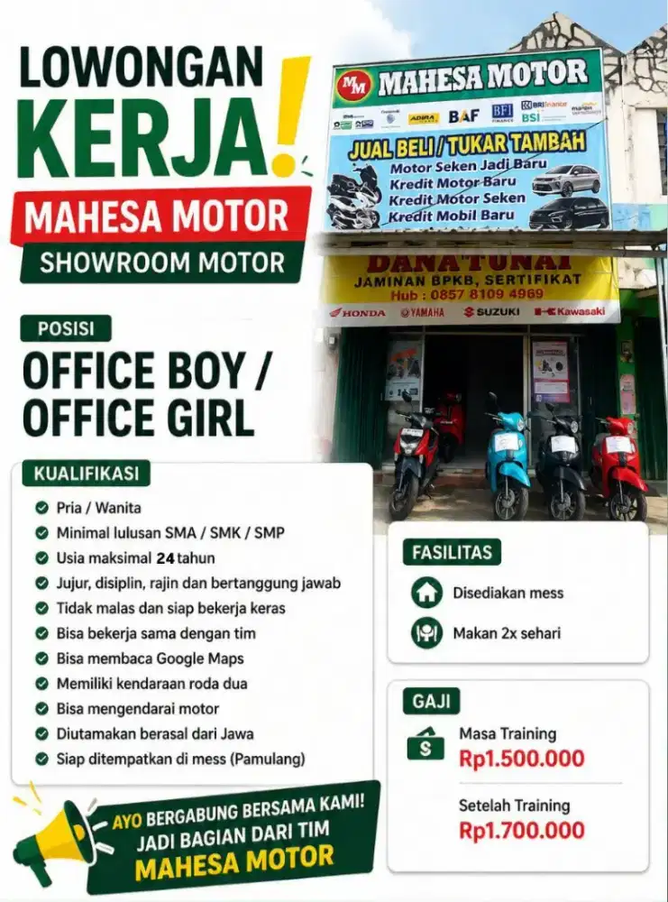 Lowongan Kerja Office Boy/ Girl