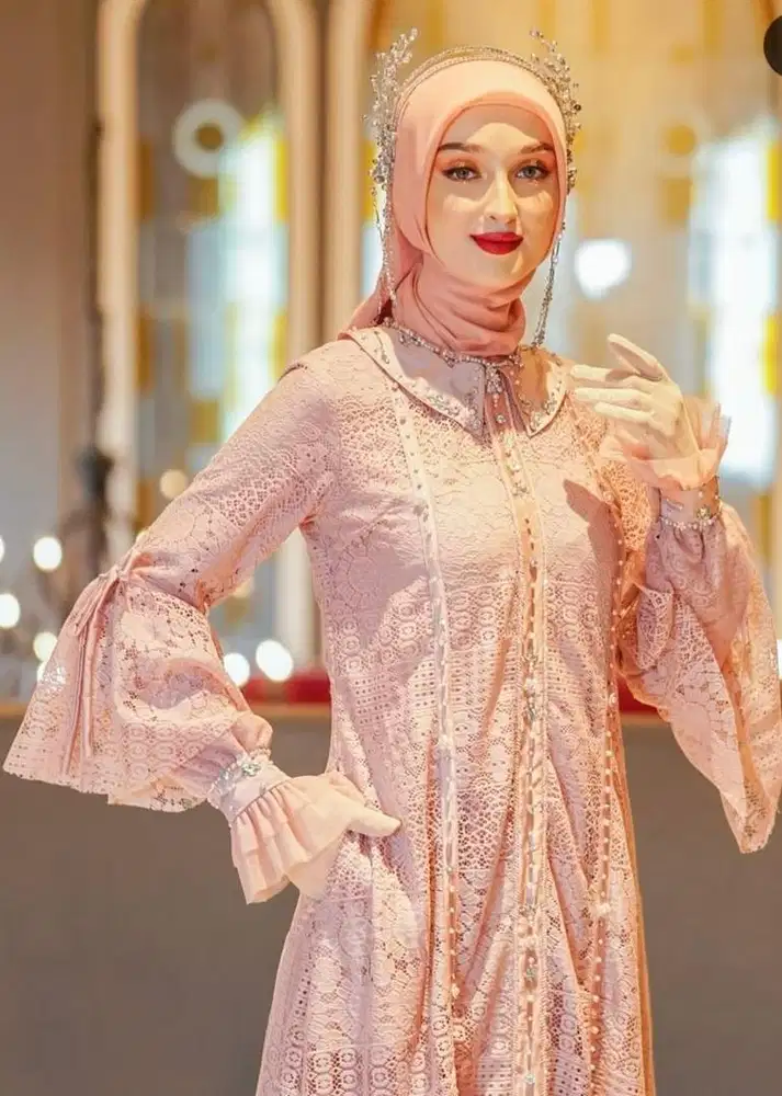 Gamis brukat, dress pesta, wedding dress, gaun muslim